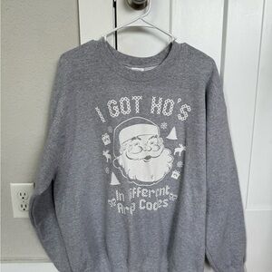 Gildan Gray Crewneck Sweater Casual Cotton Blend